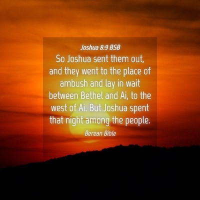 Picture 04 - Joshua 8:9 BSB - So Joshua sent them out, and they went to the - Bible Verse Picture