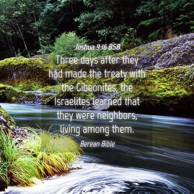 Picture 04 - Joshua 9:16 BSB - Three days after they had made the treaty with - Bible Verse Picture