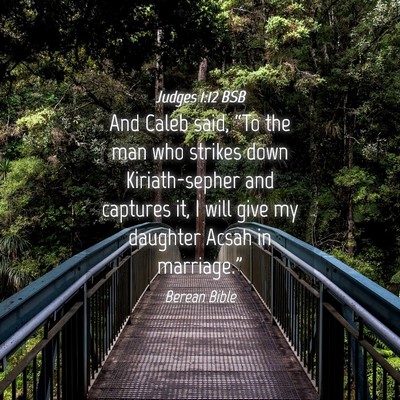 Picture 04 - Judges 1:12 BSB - And Caleb said, “To the man who strikes down - Bible Verse Picture