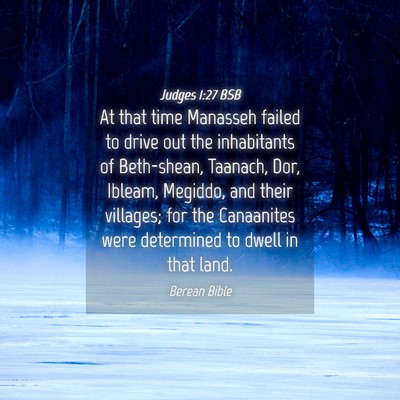 Picture 04 - Judges 1:27 BSB - At that time Manasseh failed to drive out the - Bible Verse Picture