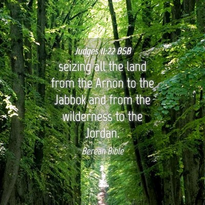 Picture 04 - Judges 11:22 BSB - seizing all the land from the Arnon to the Jabbok - Bible Verse Picture