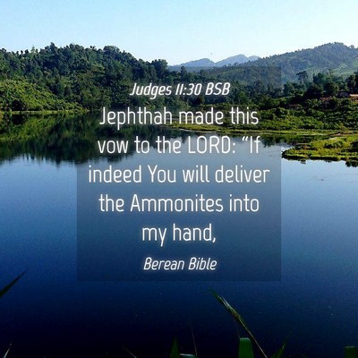 Picture 04 - Judges 11:30 BSB - Jephthah made this vow to the LORD: “If indeed - Bible Verse Picture