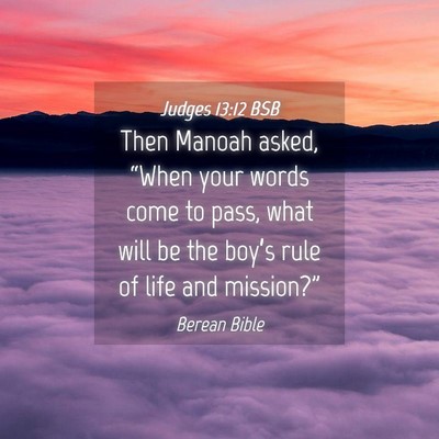 Picture 04 - Judges 13:12 BSB - Then Manoah asked, “When your words come to - Bible Verse Picture