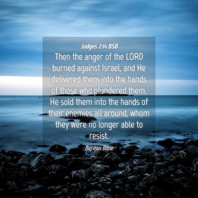 Picture 04 - Judges 2:14 BSB - Then the anger of the LORD burned against Israel, - Bible Verse Picture