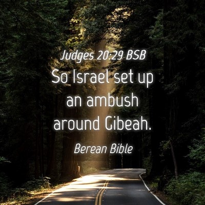Picture 04 - Judges 20:29 BSB - So Israel set up an ambush around - Bible Verse Picture