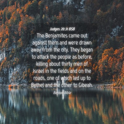 Picture 04 - Judges 20:31 BSB - The Benjamites came out against them and were - Bible Verse Picture