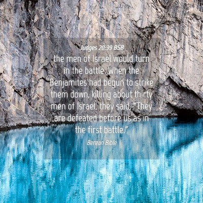 Picture 04 - Judges 20:39 BSB - the men of Israel would turn in the battle. When - Bible Verse Picture