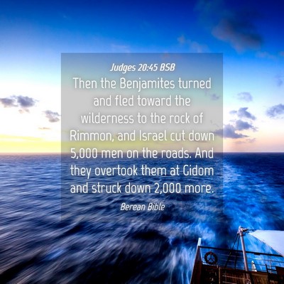 Picture 04 - Judges 20:45 BSB - Then the Benjamites turned and fled toward the - Bible Verse Picture