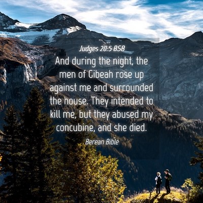 Picture 04 - Judges 20:5 BSB - And during the night, the men of Gibeah rose up - Bible Verse Picture
