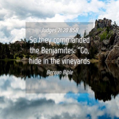 Picture 04 - Judges 21:20 BSB - So they commanded the Benjamites: “Go, hide in - Bible Verse Picture