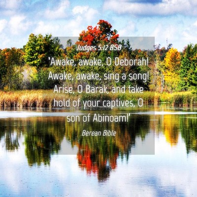 Picture 04 - Judges 5:12 BSB - ‘Awake, awake, O Deborah! Awake, awake, sing a - Bible Verse Picture