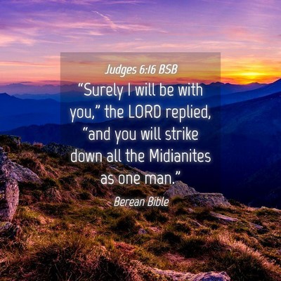 Picture 04 - Judges 6:16 BSB - “Surely I will be with you,” the LORD - Bible Verse Picture