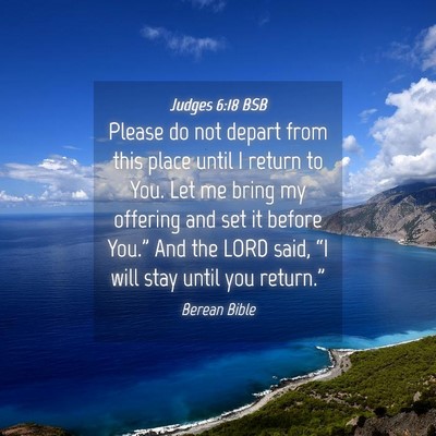 Picture 04 - Judges 6:18 BSB - Please do not depart from this place until I - Bible Verse Picture