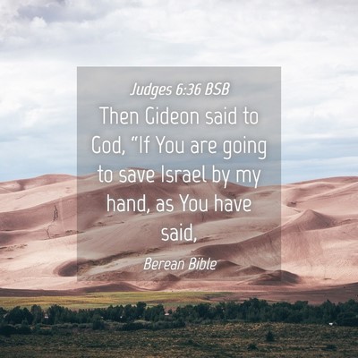 Picture 04 - Judges 6:36 BSB - Then Gideon said to God, “If You are going to - Bible Verse Picture