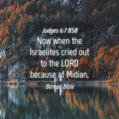 Picture 04 - Judges 6:7 BSB - Now when the Israelites cried out to the LORD - Bible Verse Picture