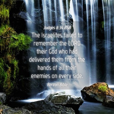 Picture 04 - Judges 8:34 BSB - The Israelites failed to remember the LORD their - Bible Verse Picture