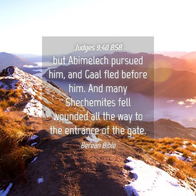 Picture 04 - Judges 9:40 BSB - but Abimelech pursued him, and Gaal fled before - Bible Verse Picture