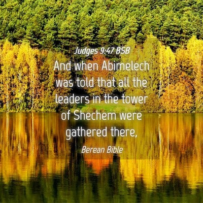 Picture 04 - Judges 9:47 BSB - And when Abimelech was told that all the leaders - Bible Verse Picture