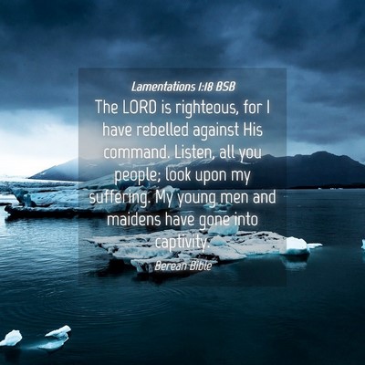 Picture 04 - Lamentations 1:18 BSB - The LORD is righteous, for I have rebelled - Bible Verse Picture