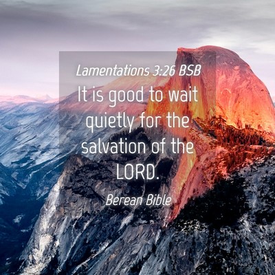 Picture 04 - Lamentations 3:26 BSB - It is good to wait quietly for the salvation of - Bible Verse Picture