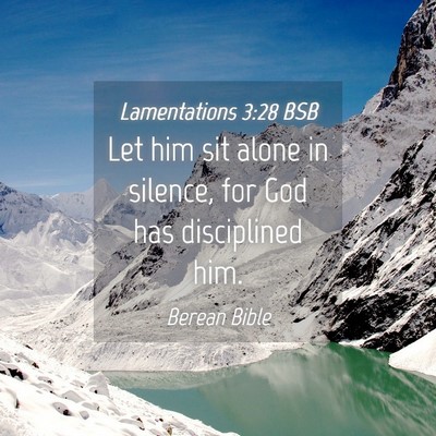Picture 04 - Lamentations 3:28 BSB - Let him sit alone in silence, for God has - Bible Verse Picture