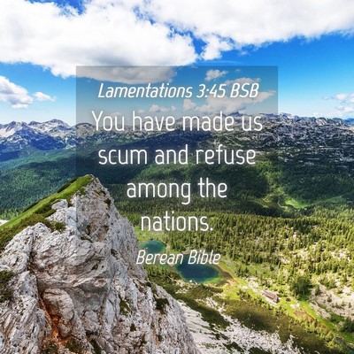 Picture 04 - Lamentations 3:45 BSB - You have made us scum and refuse among the - Bible Verse Picture