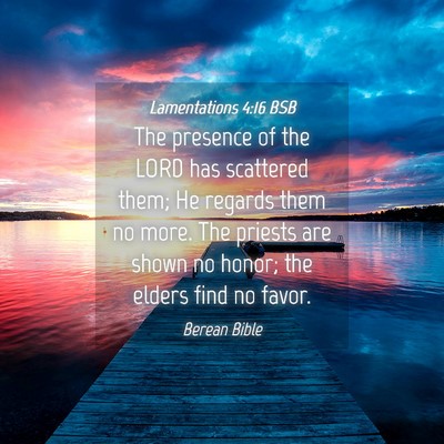 Picture 04 - Lamentations 4:16 BSB - The presence of the LORD has scattered them; He - Bible Verse Picture