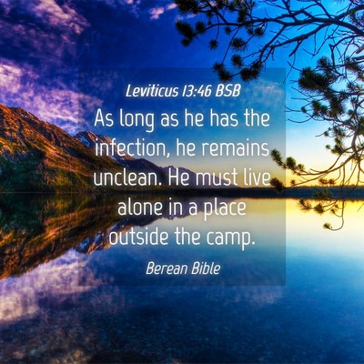 Picture 04 - Leviticus 13:46 BSB - As long as he has the infection, he remains - Bible Verse Picture