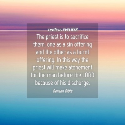 Picture 04 - Leviticus 15:15 BSB - The priest is to sacrifice them, one as a sin - Bible Verse Picture