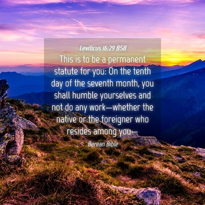 Picture 04 - Leviticus 16:29 BSB - This is to be a permanent statute for you: On the - Bible Verse Picture