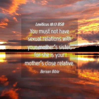 Picture 04 - Leviticus 18:13 BSB - You must not have sexual relations with your - Bible Verse Picture