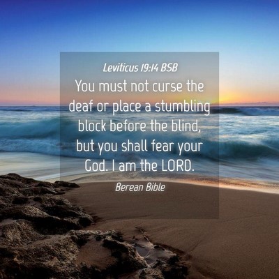Picture 04 - Leviticus 19:14 BSB - You must not curse the deaf or place a stumbling - Bible Verse Picture