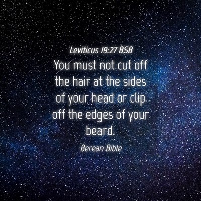 Picture 04 - Leviticus 19:27 BSB - You must not cut off the hair at the sides of - Bible Verse Picture