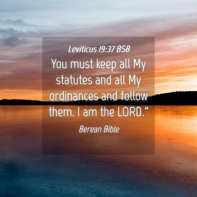 Picture 04 - Leviticus 19:37 BSB - You must keep all My statutes and all My - Bible Verse Picture