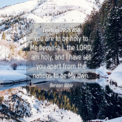 Picture 04 - Leviticus 20:26 BSB - You are to be holy to Me because I, the LORD, am - Bible Verse Picture