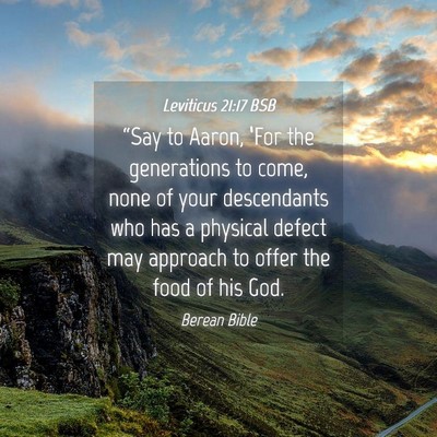 Picture 04 - Leviticus 21:17 BSB - “Say to Aaron, ‘For the generations to come, - Bible Verse Picture