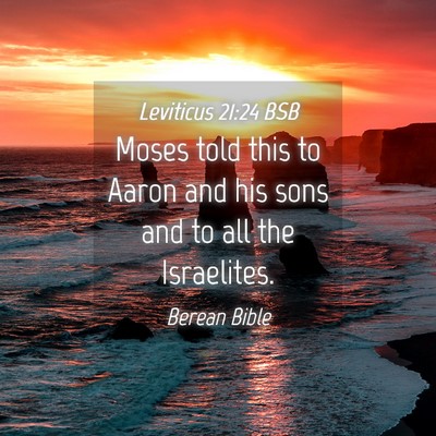 Picture 04 - Leviticus 21:24 BSB - Moses told this to Aaron and his sons and to all - Bible Verse Picture