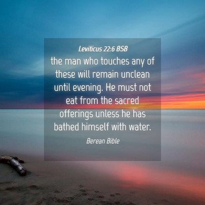 Picture 04 - Leviticus 22:6 BSB - the man who touches any of these will remain - Bible Verse Picture