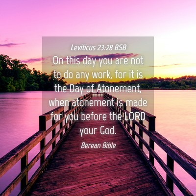 Picture 04 - Leviticus 23:28 BSB - On this day you are not to do any work, for it is - Bible Verse Picture