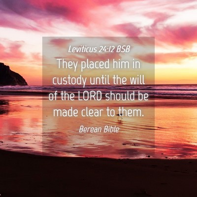 Picture 04 - Leviticus 24:12 BSB - They placed him in custody until the will of the - Bible Verse Picture