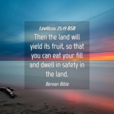 Picture 04 - Leviticus 25:19 BSB - Then the land will yield its fruit, so that you - Bible Verse Picture