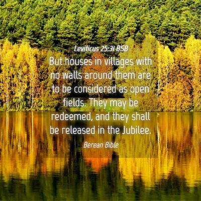 Picture 04 - Leviticus 25:31 BSB - But houses in villages with no walls around them - Bible Verse Picture