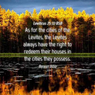 Picture 04 - Leviticus 25:32 BSB - As for the cities of the Levites, the Levites - Bible Verse Picture