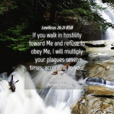 Picture 04 - Leviticus 26:21 BSB - If you walk in hostility toward Me and refuse to - Bible Verse Picture