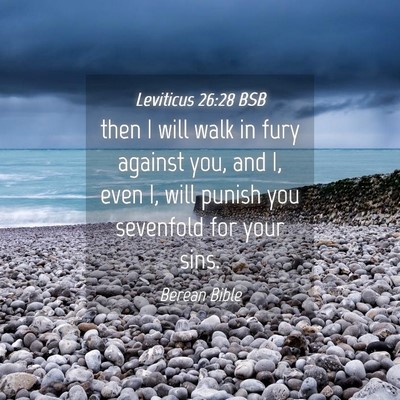 Picture 04 - Leviticus 26:28 BSB - then I will walk in fury against you, and I, even - Bible Verse Picture