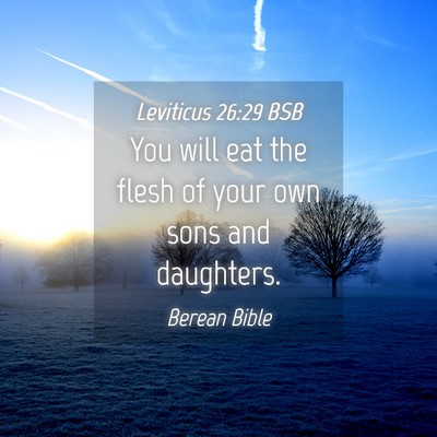 Picture 04 - Leviticus 26:29 BSB - You will eat the flesh of your own sons and - Bible Verse Picture