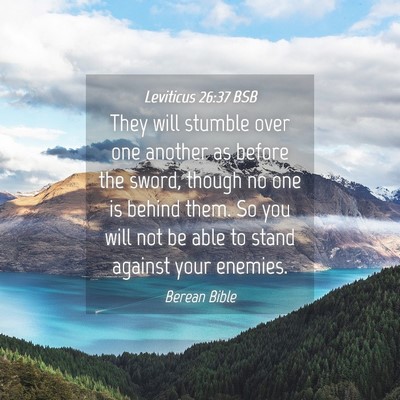 Picture 04 - Leviticus 26:37 BSB - They will stumble over one another as before the - Bible Verse Picture