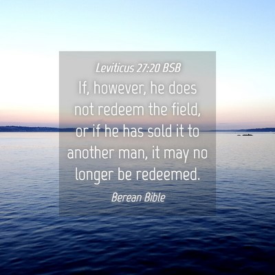 Picture 04 - Leviticus 27:20 BSB - If, however, he does not redeem the field, or if - Bible Verse Picture