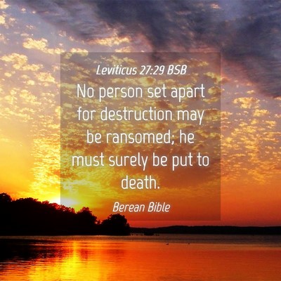 Picture 04 - Leviticus 27:29 BSB - No person set apart for destruction may be - Bible Verse Picture