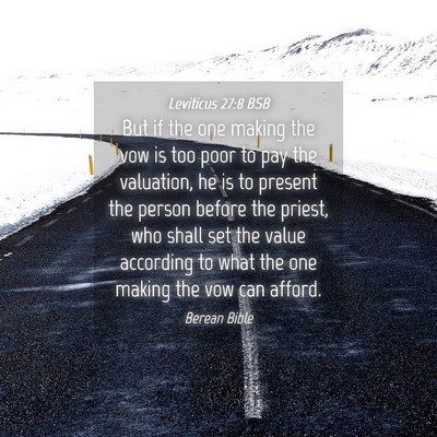 Picture 04 - Leviticus 27:8 BSB - But if the one making the vow is too poor to pay - Bible Verse Picture